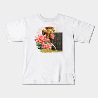 Cleopatra With Pink Lotus Kids T-Shirt